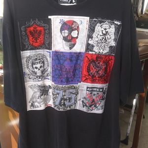 AVIREX embroidered patch Skull shirt XL